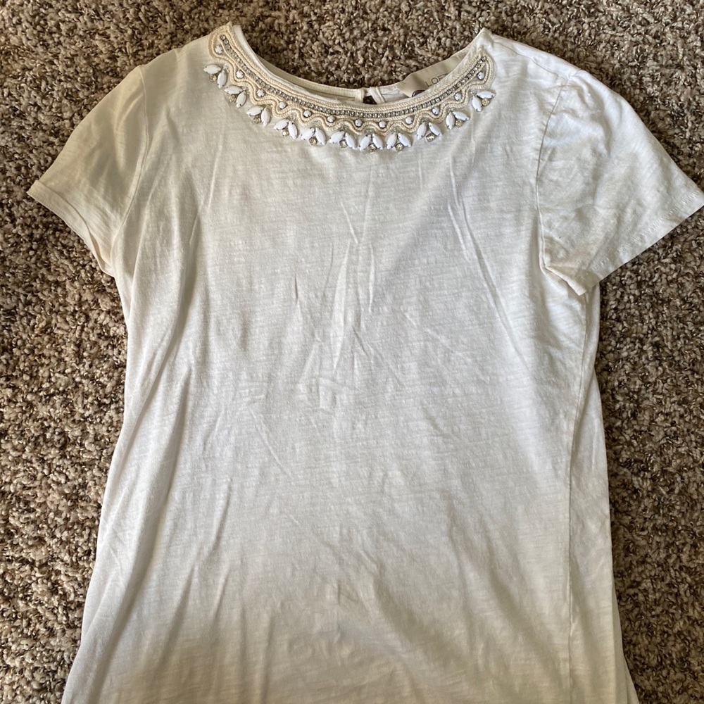 Short sleeve Ann Taylor jeweled top
